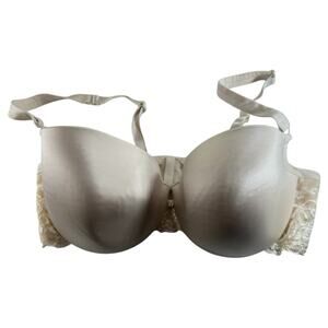 Cacique Lace Underwire Bra Champagne Cream sz 38DD(38E)